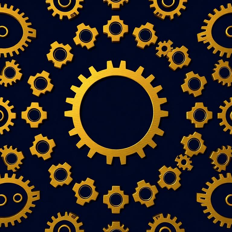 Repeating gold gears pattern