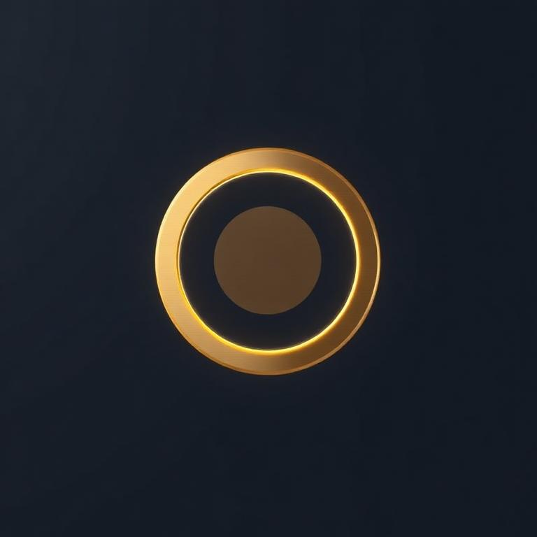 Glowing gold power button