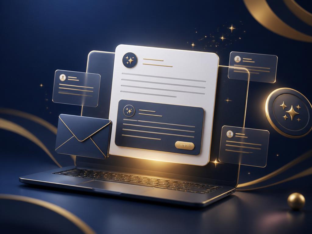 AI-powered email copy editor on laptop